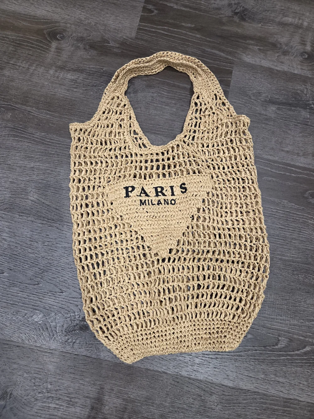 Beige Crochet Market Bag